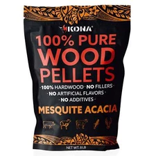 Kona 100% Mesquite Wood Pellets (8lbs) - Grilling & Smoking - Concentrated Pure