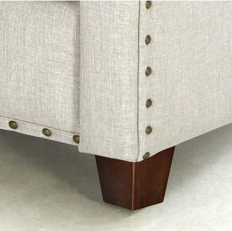 3" Wooden Furniture Legs Sofa Legs Pack of 4 Square Couch Legs Brown Mid-Cent - Image 2 of 4