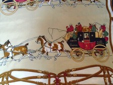 Italian Horses  Buggy Lovely Scenery Multi Color Pure Silk Scarf Made in Italy 