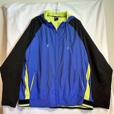 Russell Athletic Windbreaker Jacket Mens 2XL XXL Royal Blue