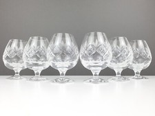 6 x Webb Corbett Royal Doulton Crystal Brandy Glasses Georgian Pattern 12.8 cm H