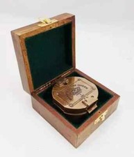 Brass Brunton Compass Nautical Makers To The Queen London 1920 with Wooden Box
