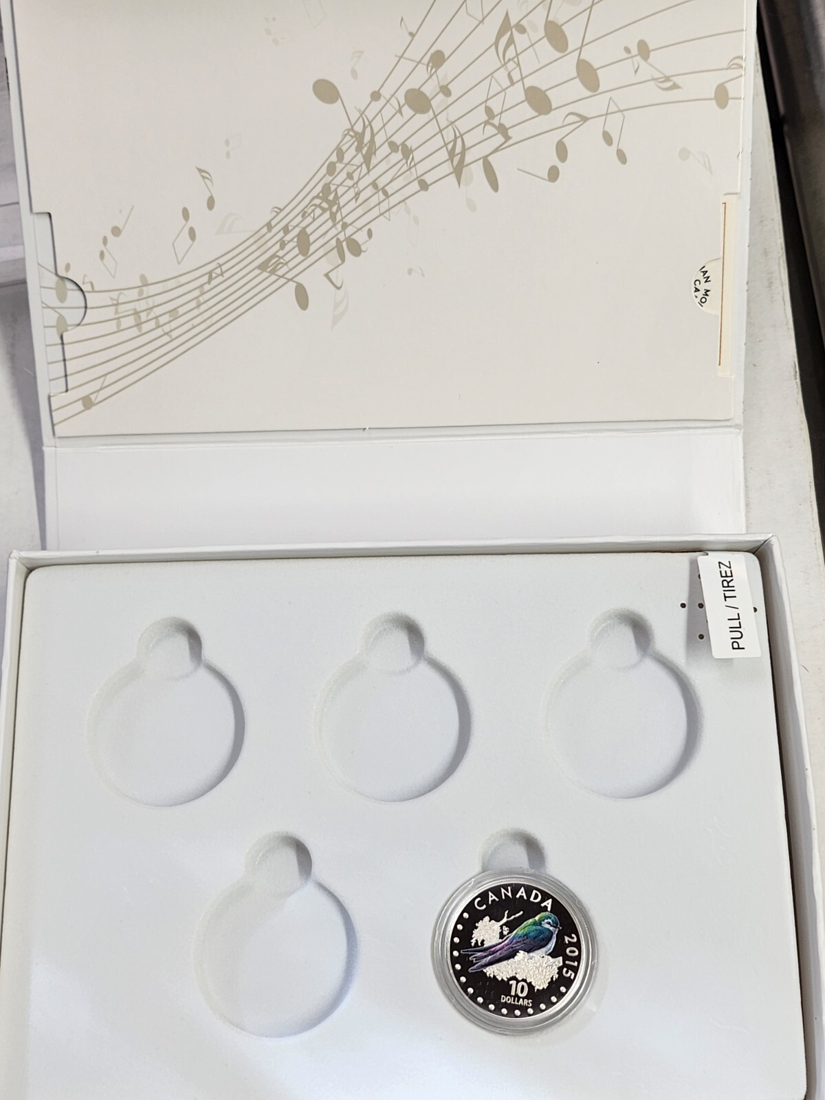 2015 Canada 10 Fine Silver coin, Violetgreen Swallow w/ special 5