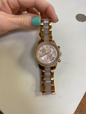 MICHAEL KORS MK6307 Ritz Rose Gold Blush Chronograph Crystal Bezel