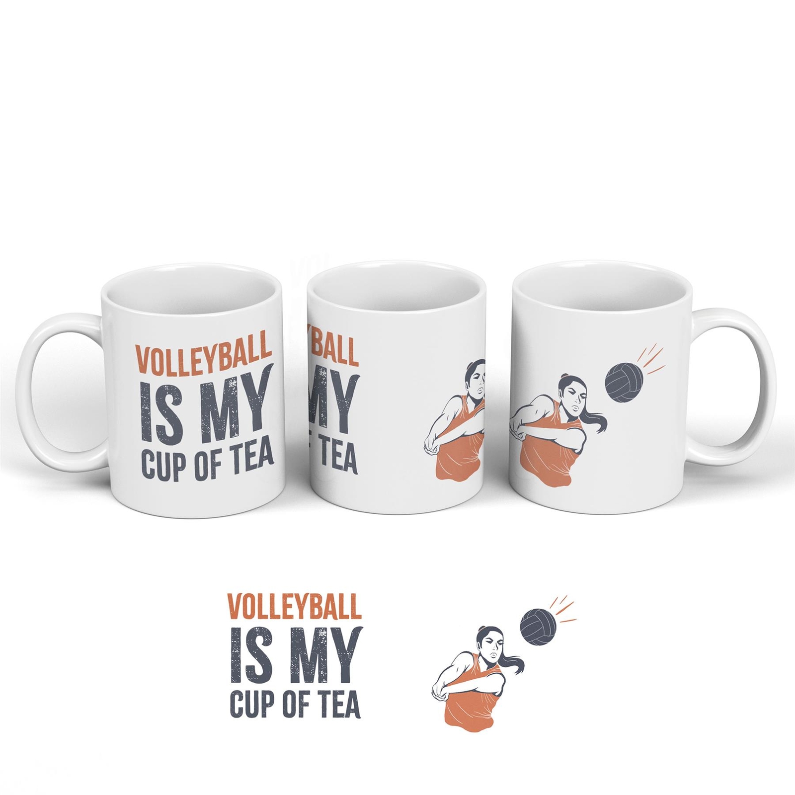 Volleyball Is My Cup Of Tea Humorous Hobby Typography Ceramic Classic Mug