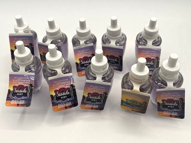 x10 Bath & Body Works Seaside Mist Wallflower Refill Bulb Lot - Purple Label