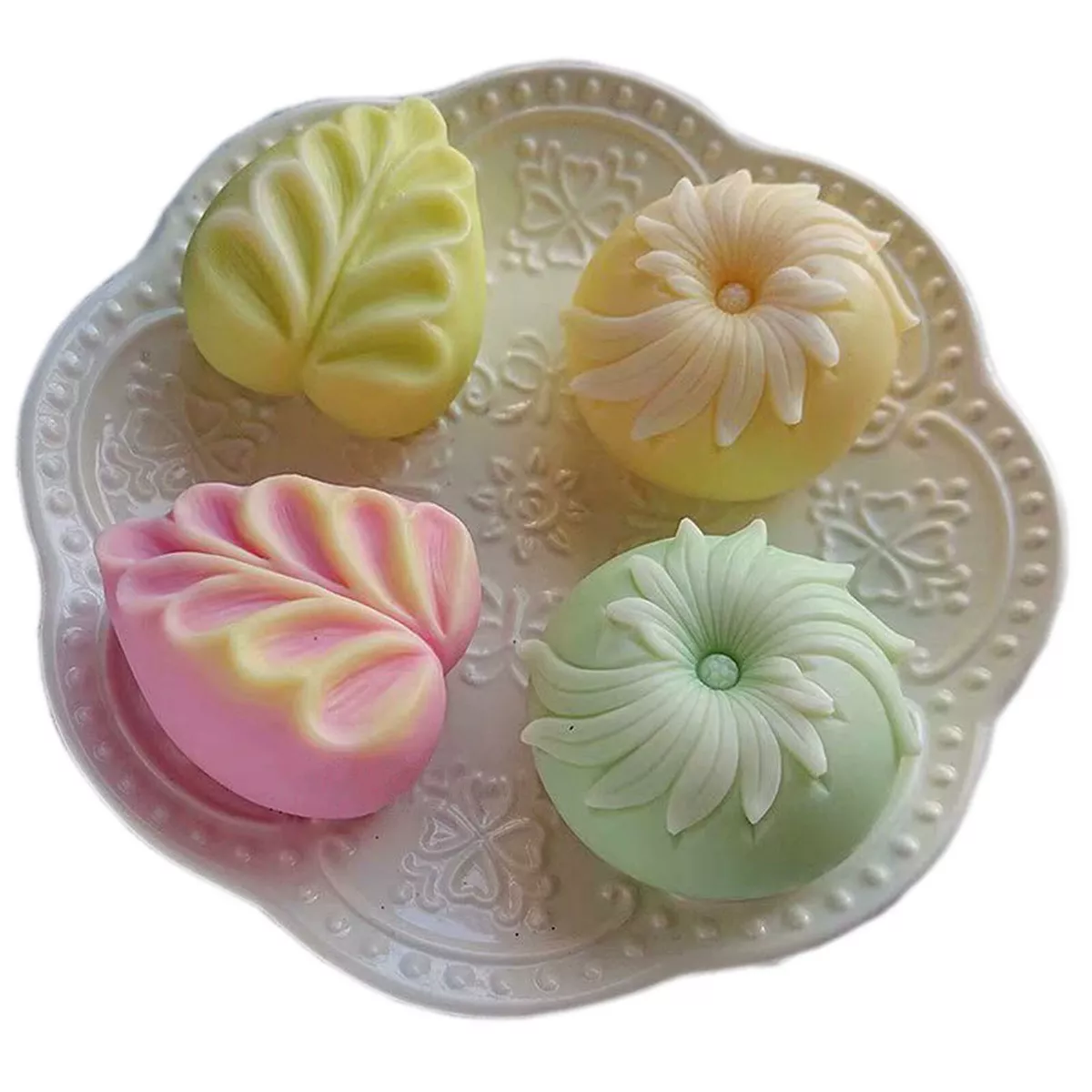 Small Flower Soap Molds Silicone 4 Cavities Silicon DIY Mould for Soap Making