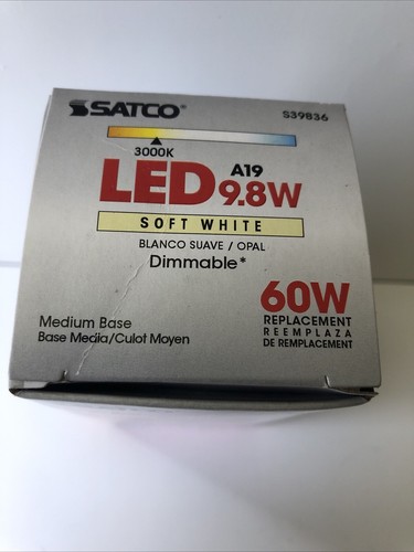 Box of 6 -Satco S39836 - 9.8 Watt A19 LED Bulb - 3000K- Soft White, Medium base - Picture 6 of 9
