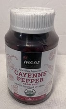 Organic Cayenne Pepper. 45,000 SHU. 500 mg. 120 Vegan Cap- Incas Exp05/27