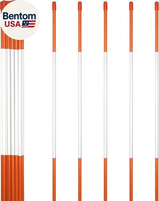20 Pack 48'' Reflective Driveway Markers, Snow Stakes with Fiberglass Pole & Hamm