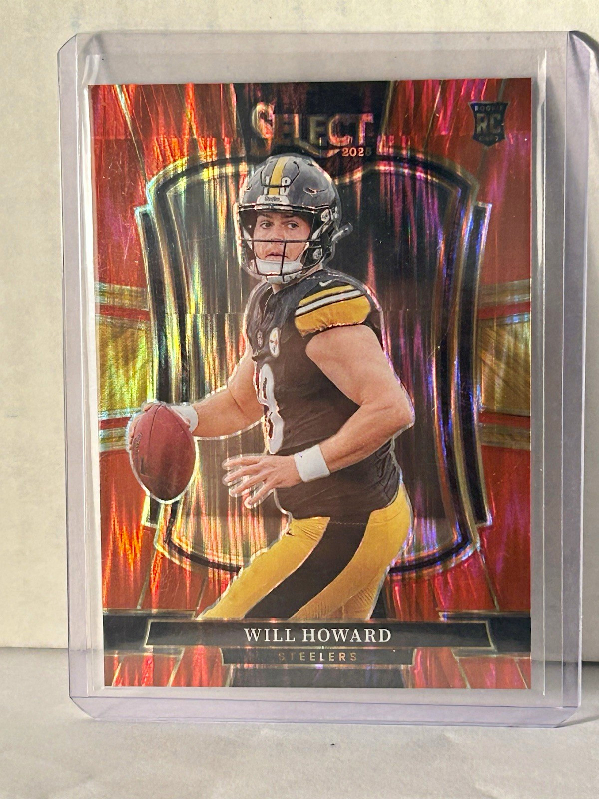 Panini 2025 Select Will Howard Steelers Red Shock Prizm RC #152 /249
