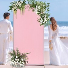 1 2M Backdrop Stand Wedding Party Backdrop Stand Gold Backdrop Frame Pink Cover