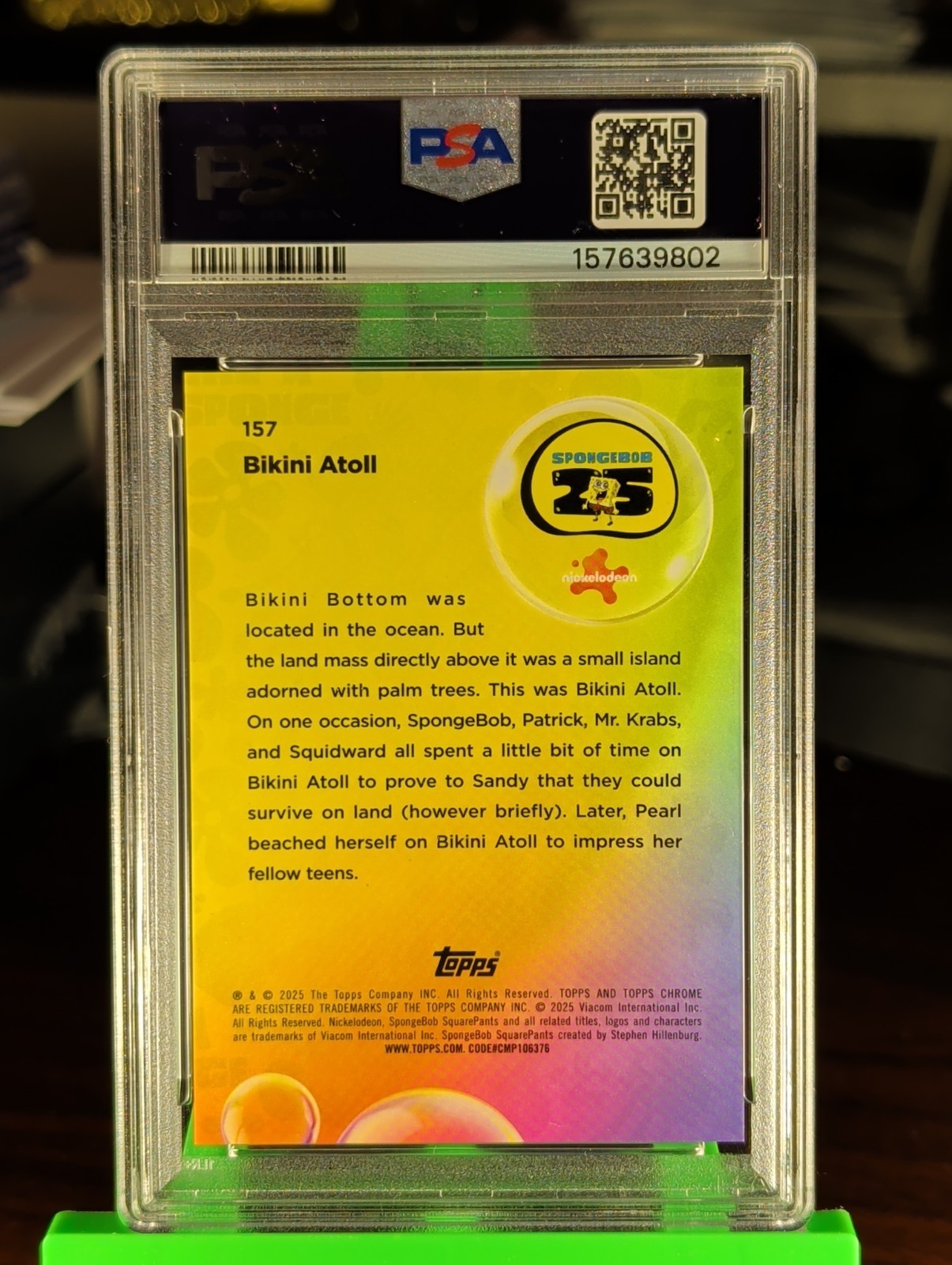2025 Topps Chrome SpongeBob SquarePants No157 Bikini Atoll Gold Refractor #33/50 view 6