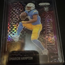 2025 Panini Prizm Fireworks Purple Power Omarion Hampton Chargers Rookie #17 /49