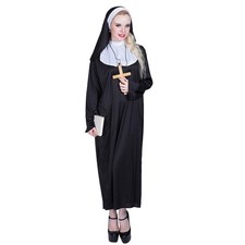Sister Nun Costume Halloween the Nuns Dress Woman Nun Habit Adult
