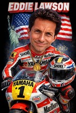 Blechschild EDDIE LAWSON 30x20 cm Metallschild Retro Nostalgie Motorrad (p4854)