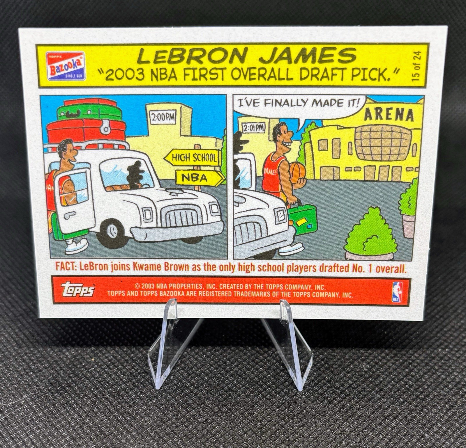 2003 Bazooka Comics LeBron James #15 RC Rookie Cavs