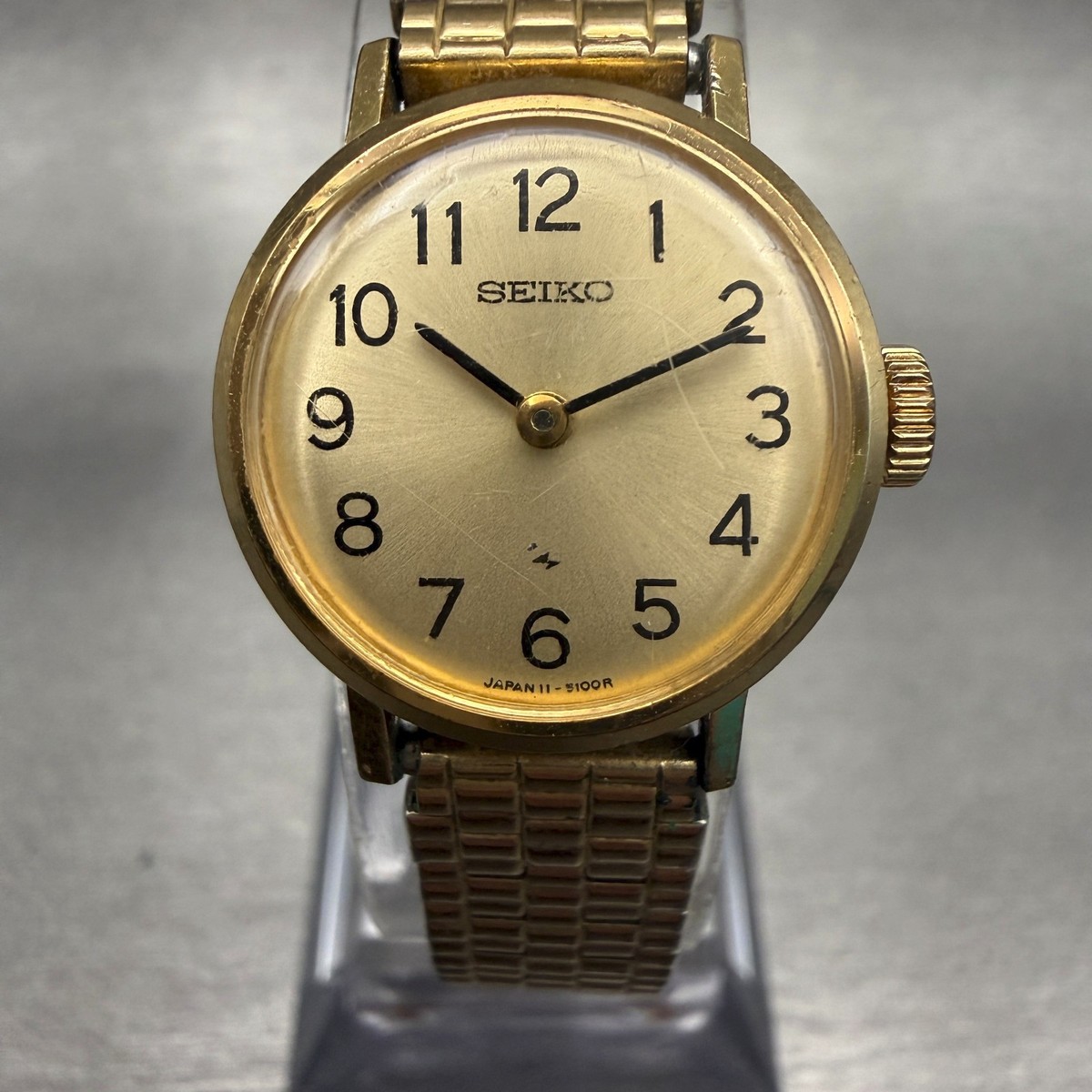 Seiko Watch Women 20mm Gold Dial Gold Tone Round 11-0039 Manual