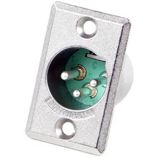 1PK SWITCHCRAFT D3M XLR Male Connector, 3 Pin, Panel Mount, Silver Contacts