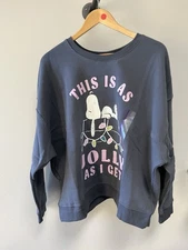 Peanuts Snoopy Women’s Sweatshirt Christmas This Is As Jolly As I Get Size XL