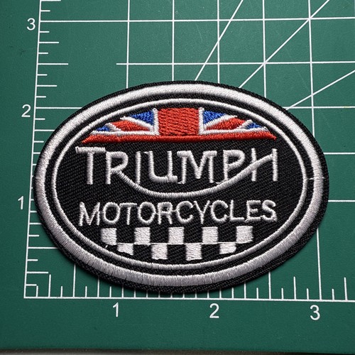 🔥LOT Of 2 TRIUMPH Racing Motorcycle Oval HIGH QUALITY Embroidered Patch Iron On - Picture 7 of 11