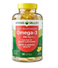 Spring Valley Daily Maintenance Omega-3 from Fish Oil 500 mg 180 Count
