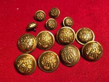 ORIGINAL CIVIL WAR GAR VETERANS' BUTTONS, 8 COAT 5 CUFF - GREAT CONDITION