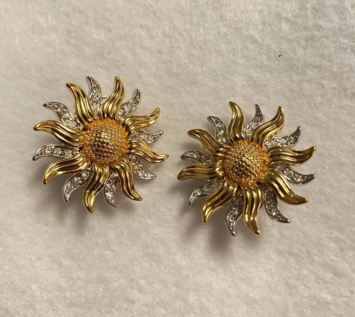 Vtg NOS KJL Kenneth Jay Lane Gold Tone Silver Ton… - image 2