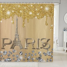 Parigi Tende da Bagno 72x84 per,Girly Glitter Torre Eiffel Tenda da Doccia...