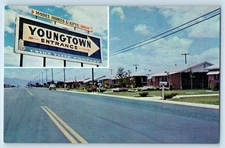 c1960 Youngtown Arizona AZ Vintage Postcard Town Invented Retirement Living Sign