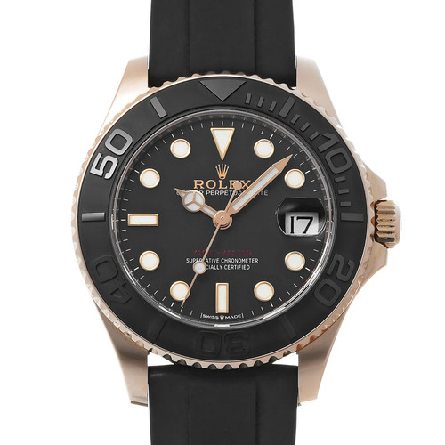 Rolex Yacht-Master 37 268655 37mm Rose Gold Black Wristwatch #...