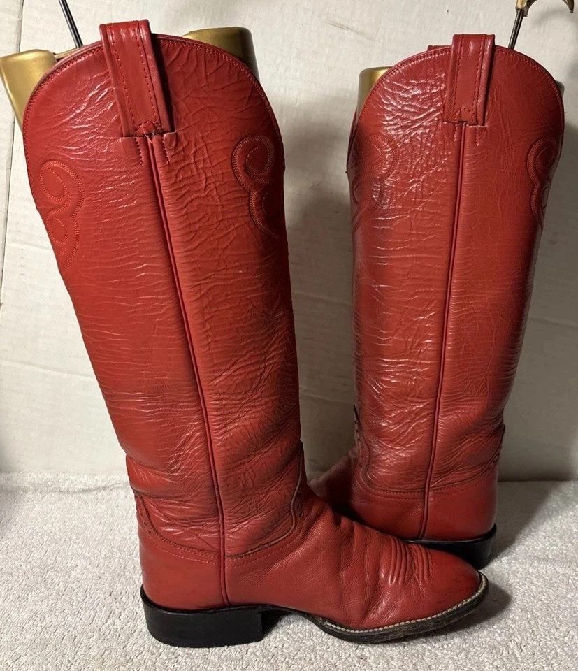 Hondo 靴子女式 6.5 C 码红色西部牛仔牛仔女牛仔波西米亚 — 第 4/4 张图片