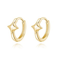925 Sterling Silver Star Huggie Earrings for Women Teens Star Hoop Earrings H...