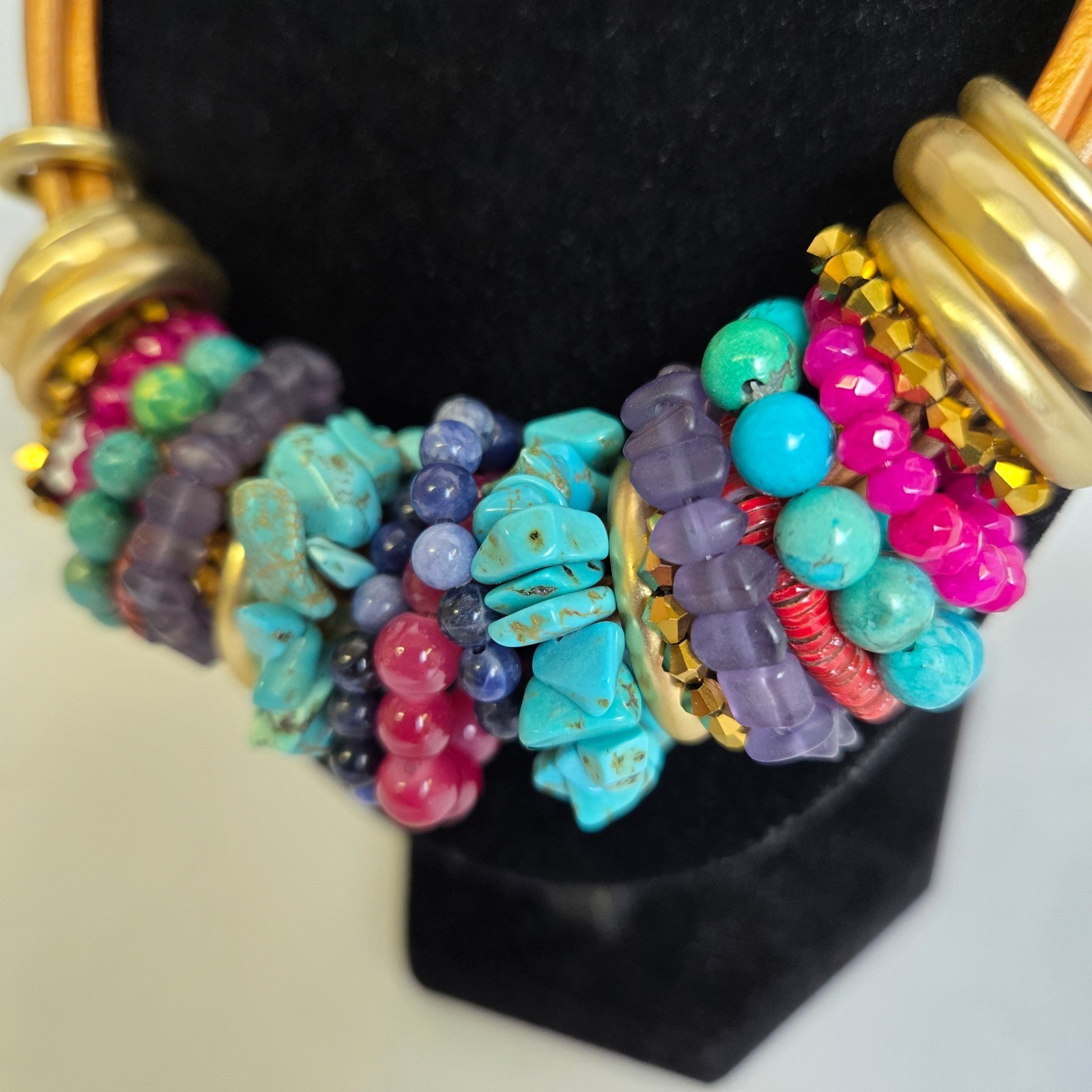 Chico's Chunky Statement Necklace Multi-Corded Co… - image 4