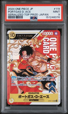 #ad #ad PSA 9 Portgas D. Ace 1023 2500 JP Serialized Top Prize Japan 2024 One Piece #119 $2499.99