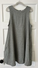 Madewell Linen-Cotton Tank Mini Dress In Sage Green Size M Back Buttons
