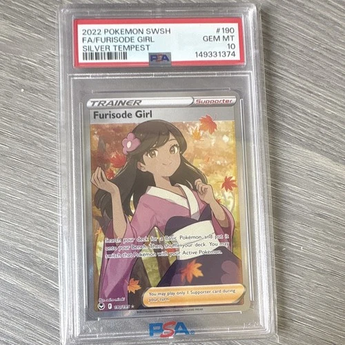 Pokémon TCG Furisode Girl 190/195 Swsh12 Silver Tempest UR Holo PSA 10 EN