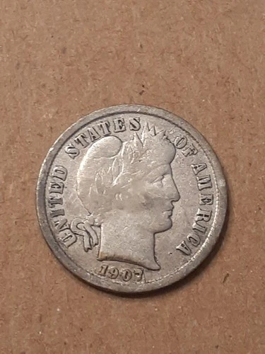 1907 O   BARBER DIME