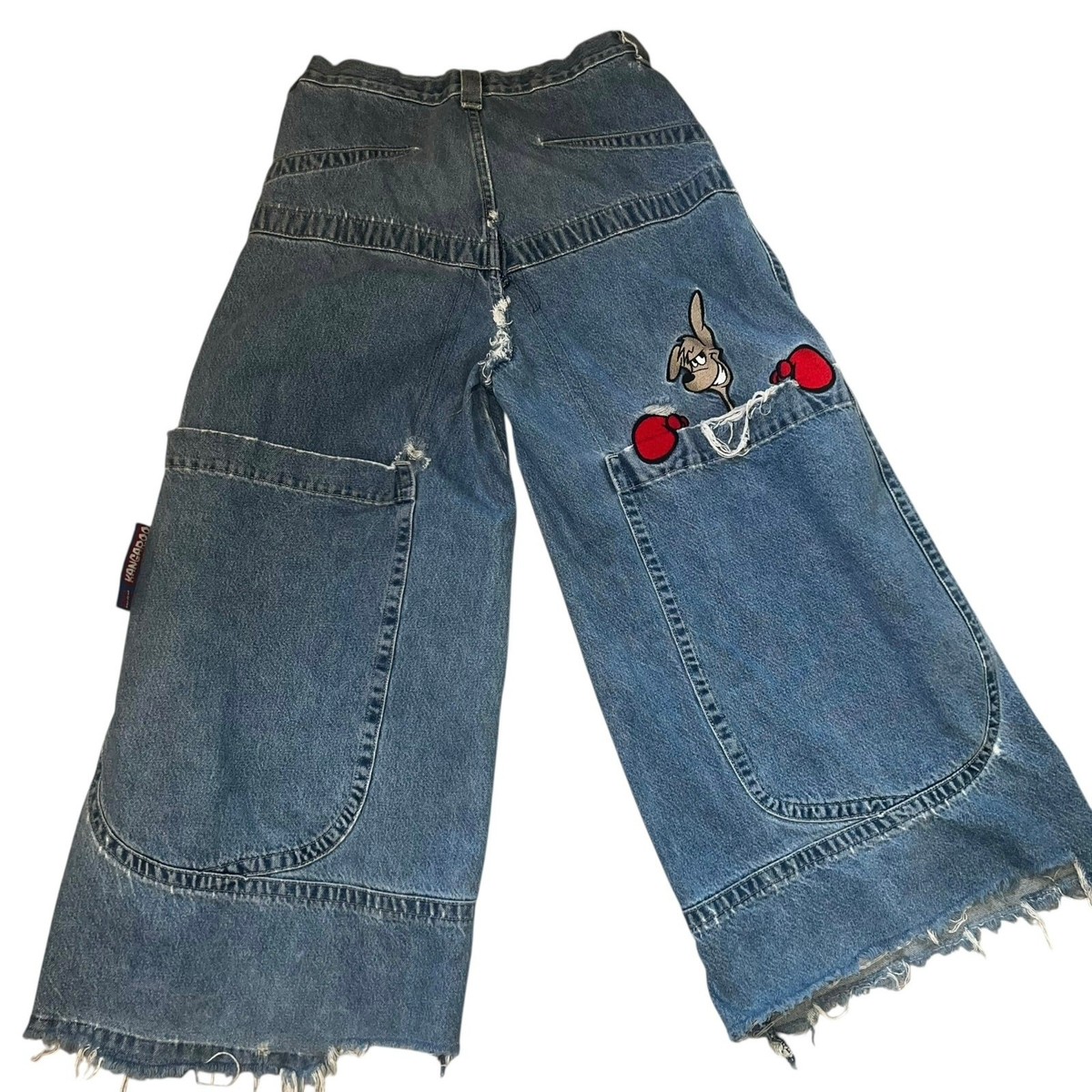 Vintage Y2K JNCO Jeans thrashed Kangaroo wide leg baggy