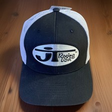 JT Racing USA Oval Trucker Hat Cap Black/White Mesh Flexfit L/XL Motocross BMX