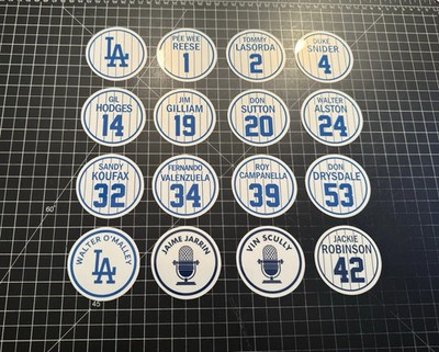 4 SIZES - Los Angeles Dodgers Retired Player Numbers Decals