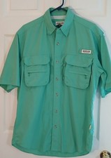 Magellan Sportswear S/S Shirt Mens Med Green Vented Free Shipping