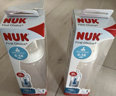 2x NUK First Choice+ Babyflaschen 300ml 6-18 Monate   UNBENUTZT & NEU