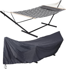 Deluxe Hammock Set with 12ft Stand & Cover - 2 Pack for Ultimate Relaxation