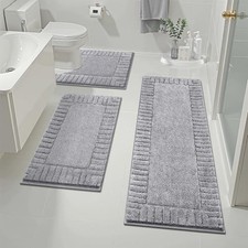 Bathroom Rugs Sets 3 Piece Bathroom Shower Rugs with U-Shaped Contour Toilet