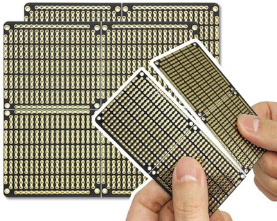 ElectroCookie PCB Prototype Board, Snappable Strip Board with Power Rails for...