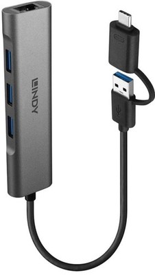 USB 3.2 Typ C & Typ A Ethernet Konverter und 3 Port USB A Hub Gen 1