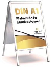 Plakatständer Keitum DIN A1 silber | beidseitig für 2 Plakate | Kundenstopper