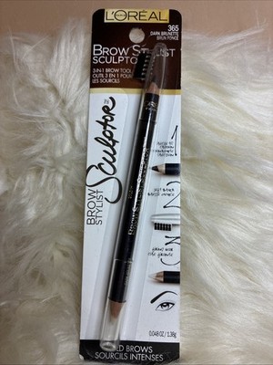 L Oréal Brow Stylist Sculptor 3-in-1 Brow Tool #365 DARK BRUNETTE. Brand New