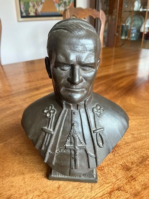 Kaltguss Bronze Büste Papst Johannes Paul II signiert Patrick F.